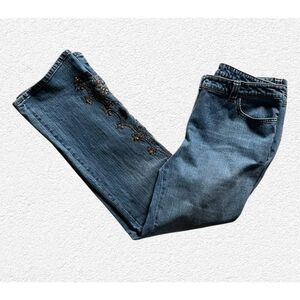 Vintage INC Women’s Size 12 Embellished Whimsical Fairy Flared Jeans Stretch